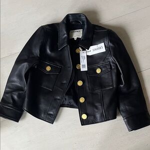 L’Agence Kumi Cropped Leather Jacket